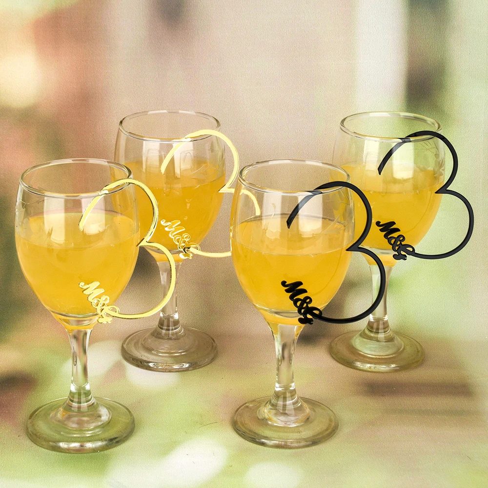 7cm Personalized Drink Stirrers Wedding Drink Tag Initial Drink Tags Cocktail Drink Toppers For Champagne Charms BK010