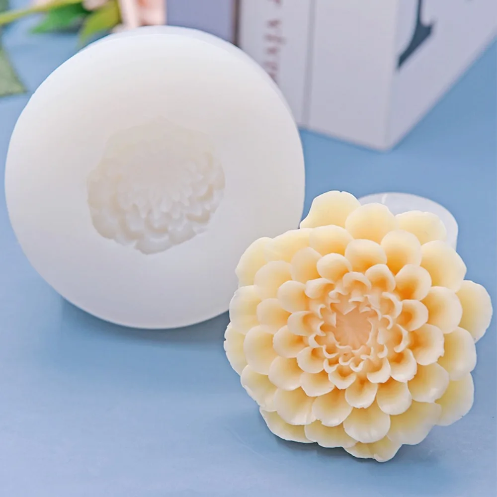 Romantic Sunflower Candle Silicone Mold Relief Peony Soap Resin Crystal Making Tool Birthday Chocolate Cake Decor Christmas Gift