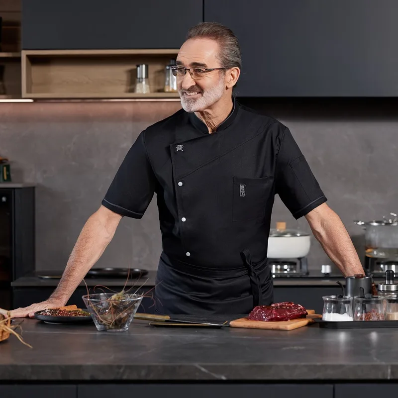 

Летние дышащие униформы для поваров с короткими рукавами для кухонь отелей и ресторанов