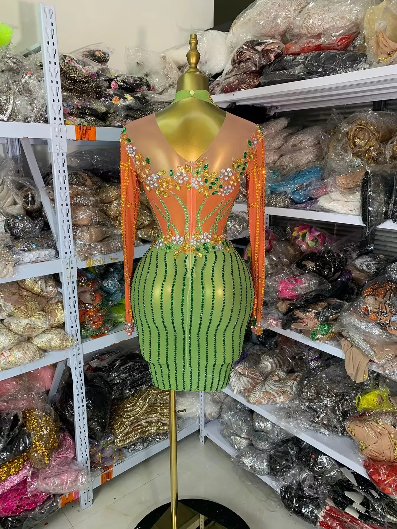 Women Birthday Dress Luxury Brightly Coloful Printed Crystal Beading Spandex Bodycon Mini Dress For Black Girls Music Festival