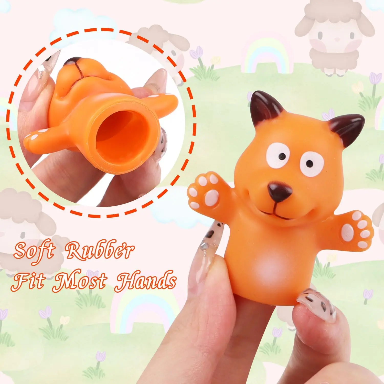 หุ่นนิ้วมือยางรูปสัตว์ในฟาร์ม ของเล่นอาบน้ำแสนสนุก ของเล่นเสริมพัฒนาการ ของชำร่วยงานเลี้ยง งานโรงเรียน งานอาบน้ำ