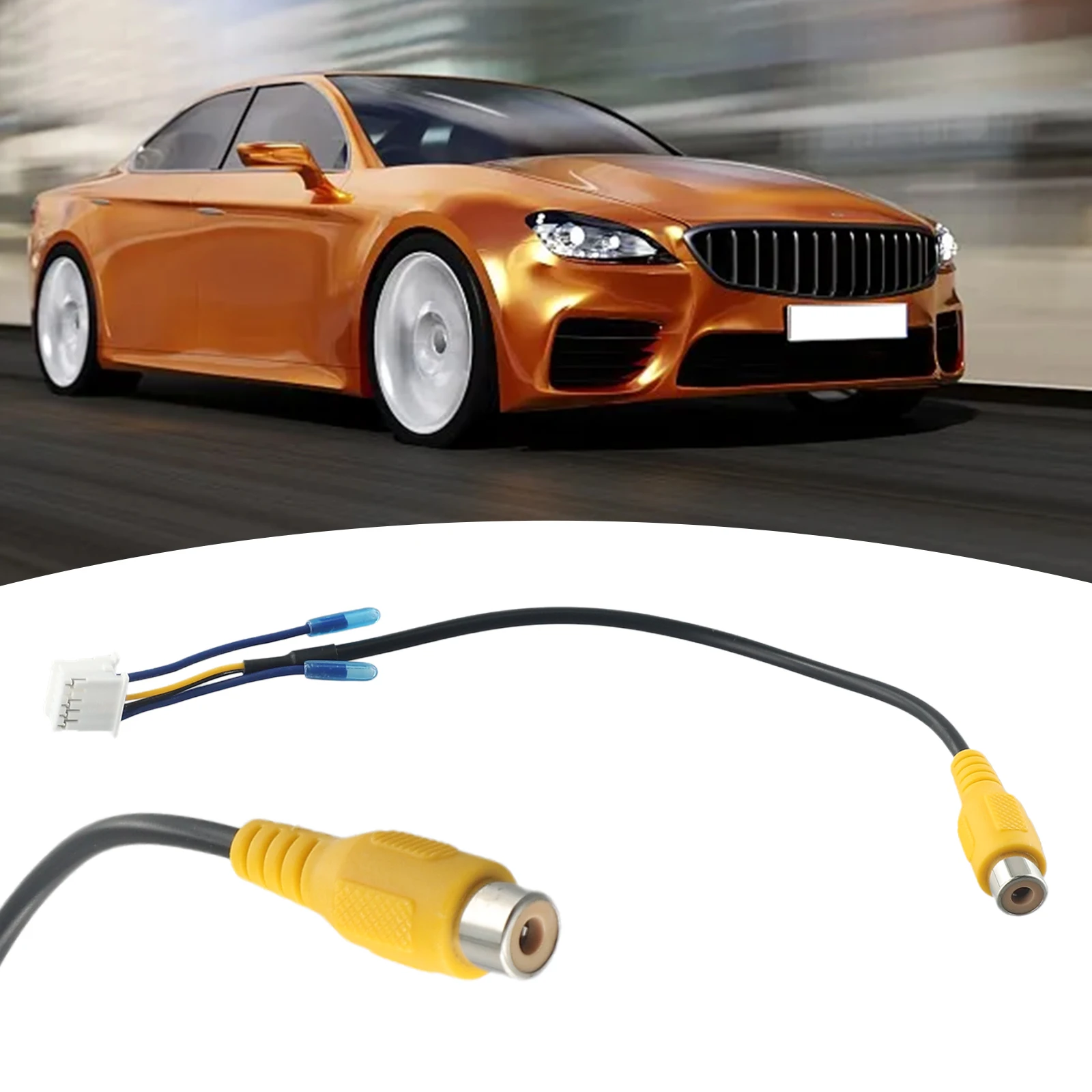 10Pin Rearr Vieww Backupp Cameraa Cable Adaptor RCA For Car Stereo Android Radio DVD Player Car Accessories Internal Spare Parts
