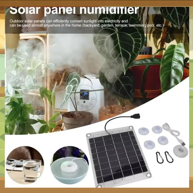 

Solar Panel Humidifier 10W Single Sided Portable USB Atomizer Energy Saving Moisturizing Water Pump Gardening Supplies-BAAX