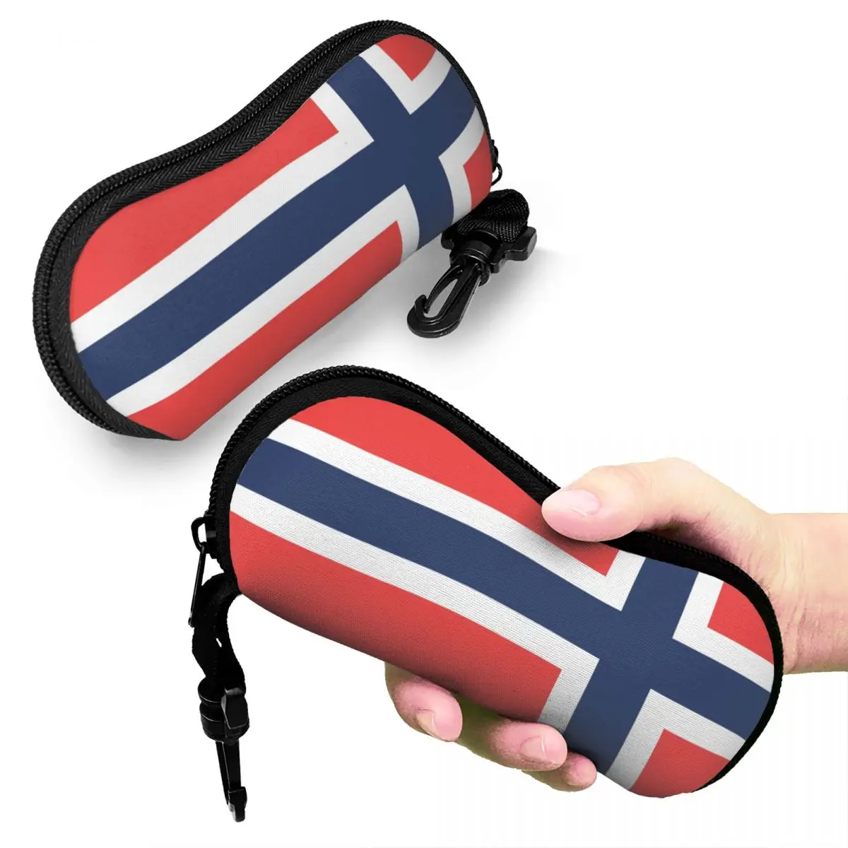 

Norway Flag Shell Glasses Case Portable Sunglasses Box Women Men Soft Eyeglass Bag Pouch