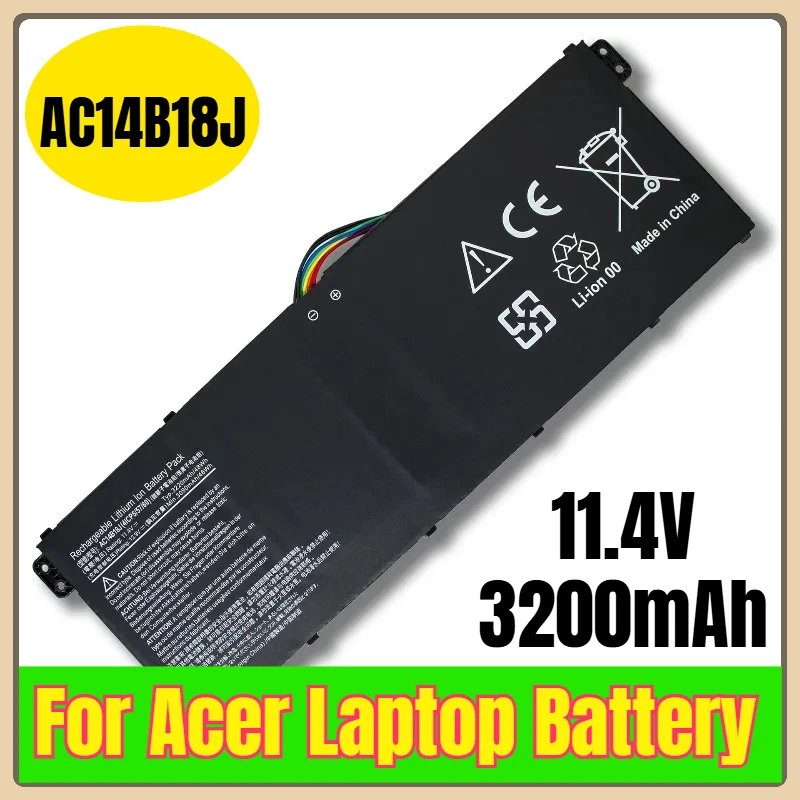 

AC14B18J 11.4V 3200mAh Laptop Battery for Acer Aspire E3-111 E3-112 ES1-531 MS2394 B115-MP N15Q3