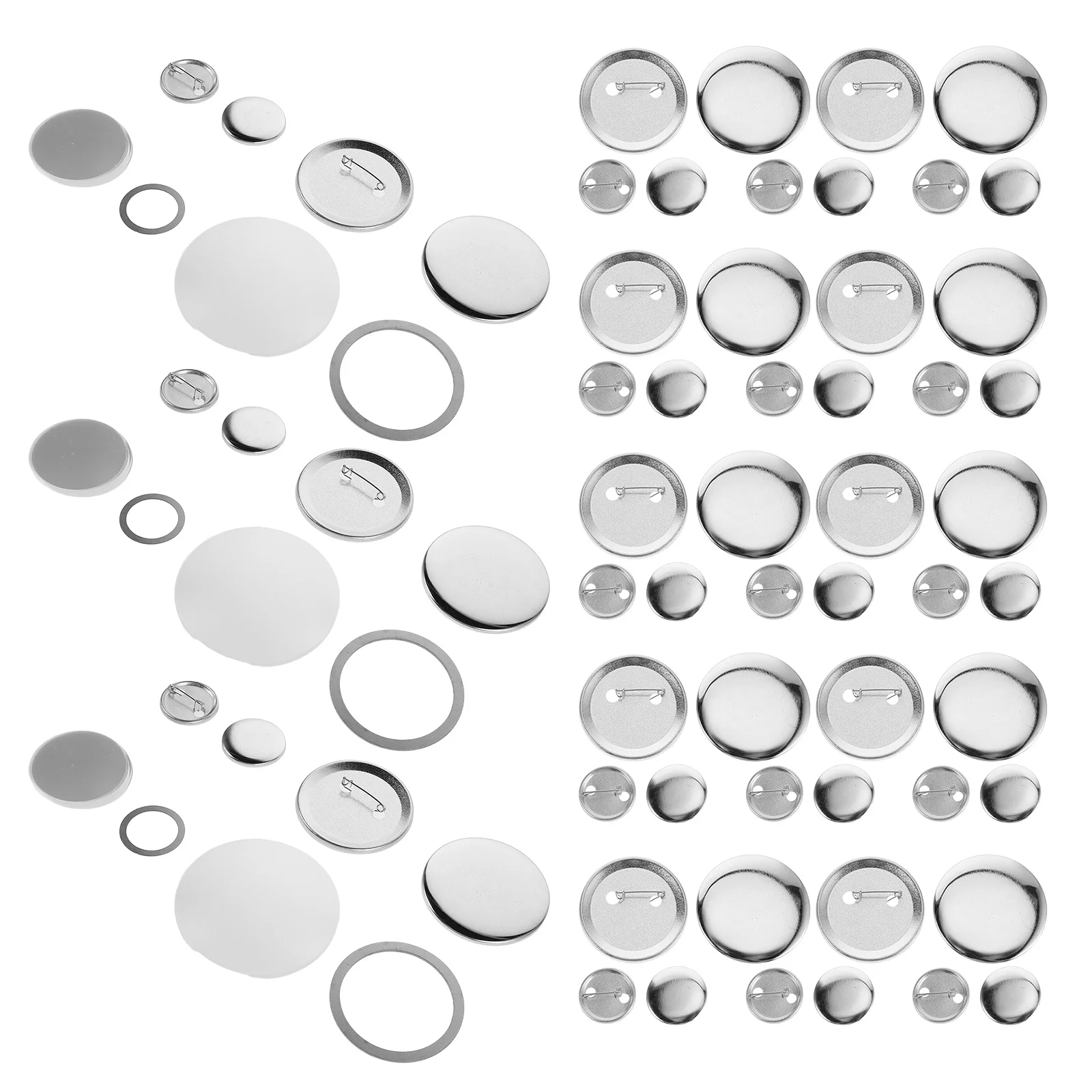 

200 set Metal Blank Round Buttons Kit 58Mm 32Mm For Diy Craft Projects Christmas Decorations Badge Making Supplies Maker Machine
