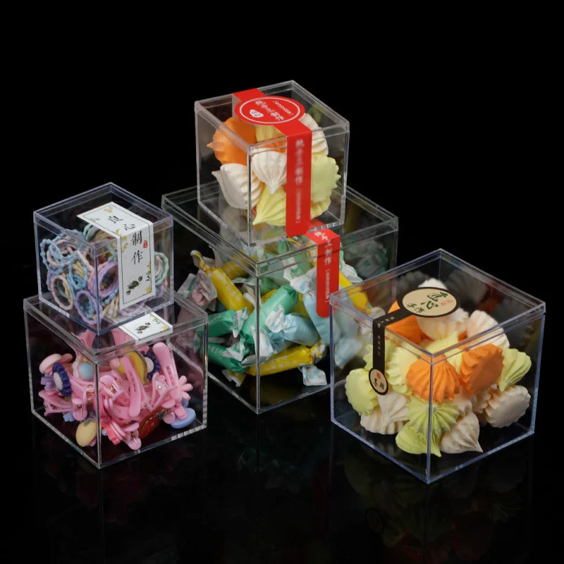 

8 Pcs Plastic Transparent Box Acrylic Container Wedding Chocolate Candy Package Candy Fish Box Makeup Organizer Storage