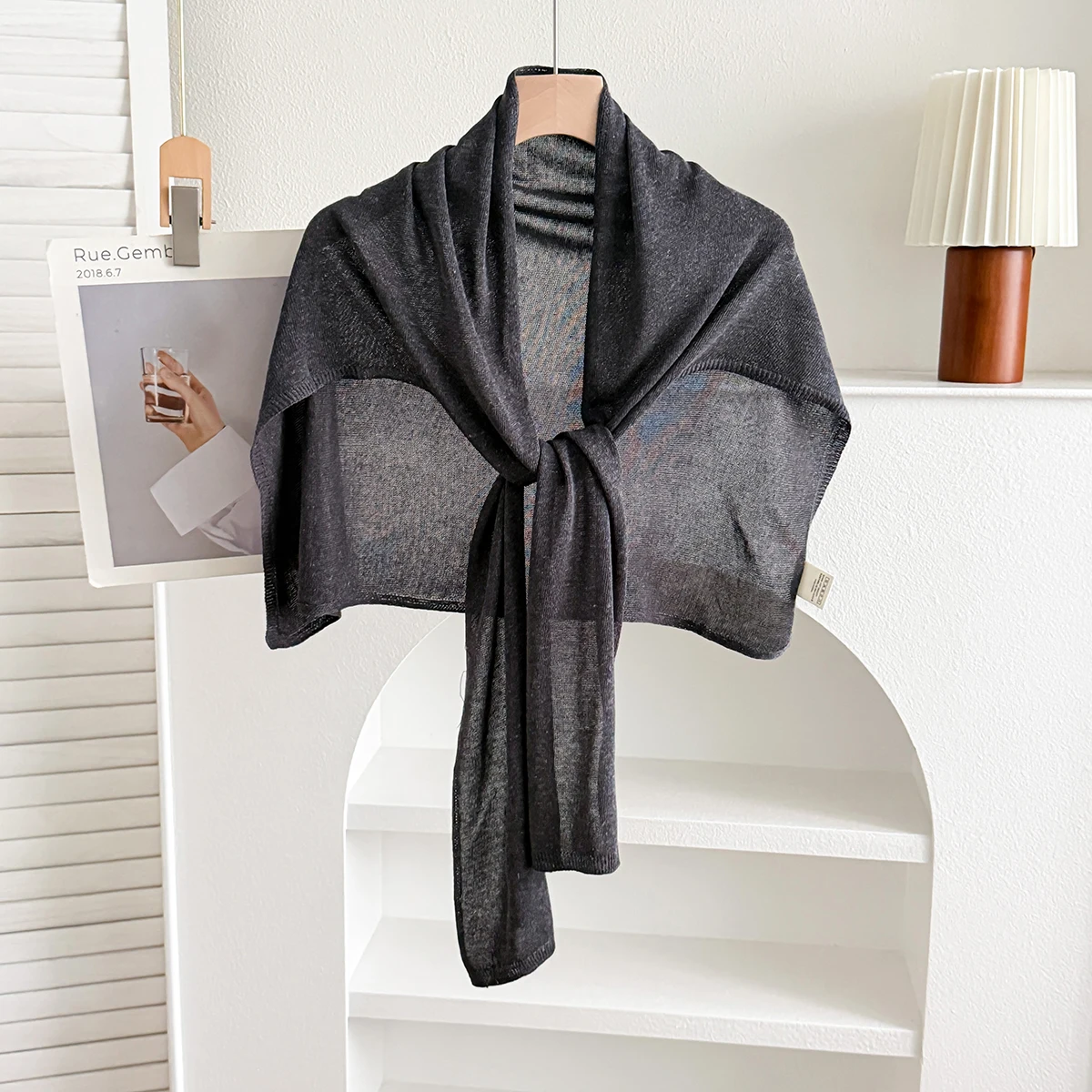 1Pc Knitted Solid Color Small Shawl for Women, Knitted Shoulder Cover-Up, Versatile Layering Accessory for Spring and Autumn, High-End Decorative Piece