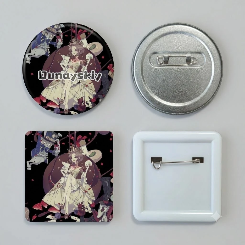 KS*27Identity V Bloody Queen Mary Badge IdentityV Mary Red Queen Brooch Pin Anime Game Cosplay Metal Button Mary Badge Gift Red
