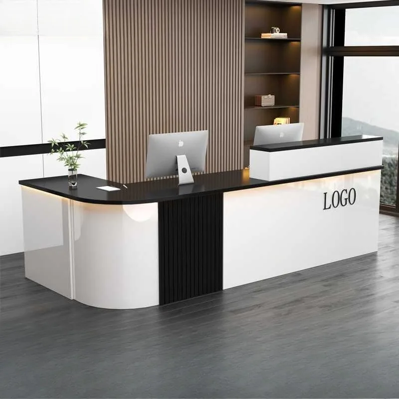 

Curved bar checkout page Milk tea shop restaurant corner compartment cabinet front desk reception desk clothing store