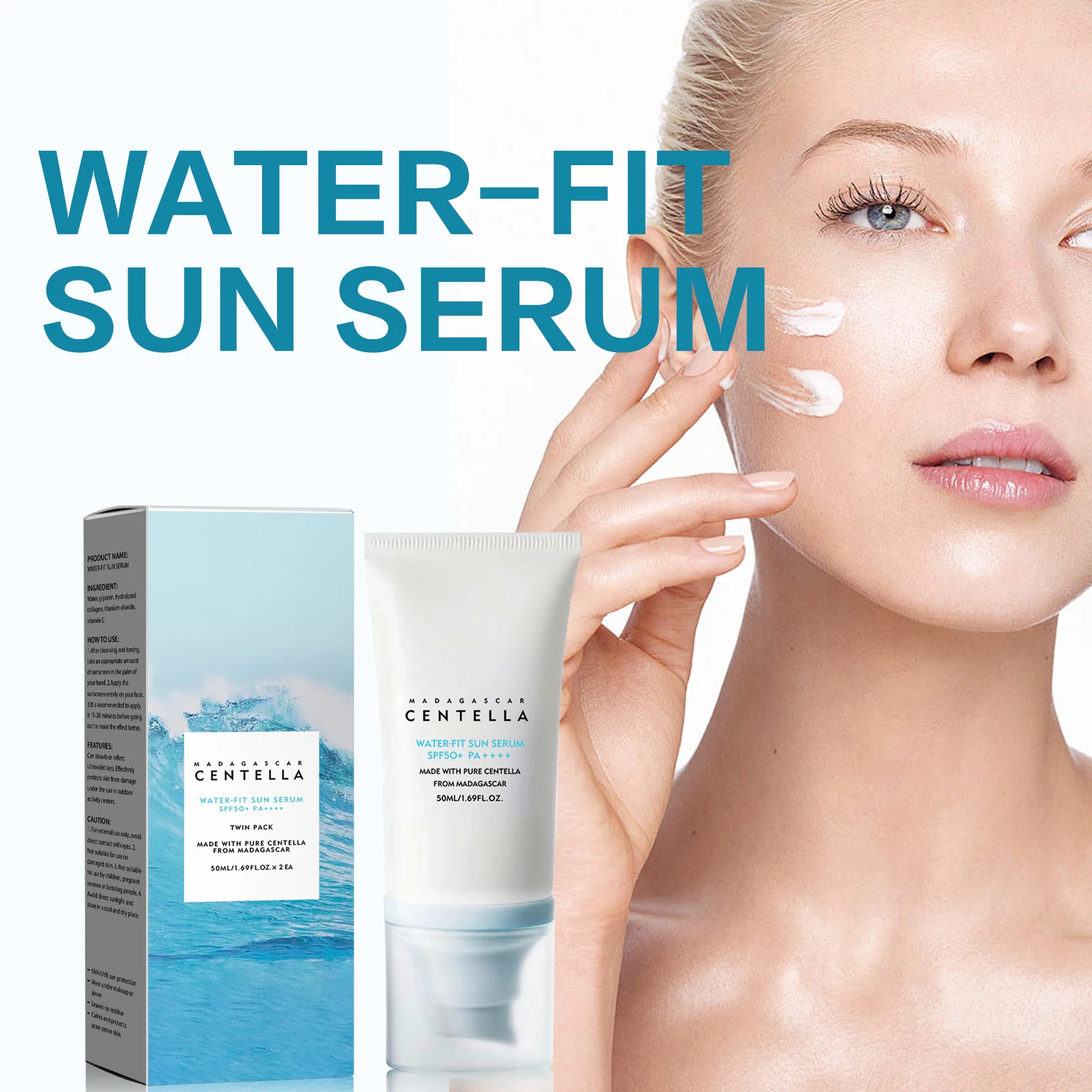 Protetor Solar Facial SPF50+ Loção Hidratante Anti Poluição Anti Oxidante Clareadora de Pele Creme Bloqueador Solar