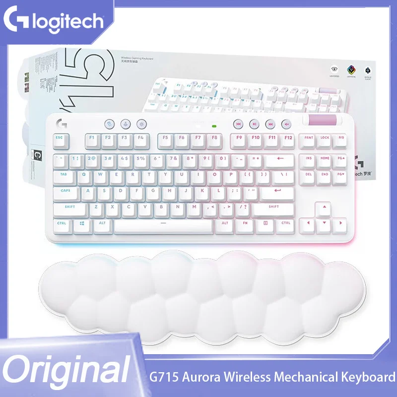 

Original Logitech G715 Aurora Wireless Mechanical Keyboard Game Esports Keyboard Rgb Light Effect Gx Mechanical Shaft 87 Keys