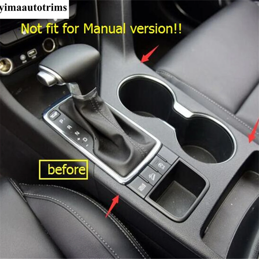 Automatic Model Central Control Water Cup Holder Frame Panel Decor Cover Trim For KIA Sportage 2016 - 2021 Accessories Interior