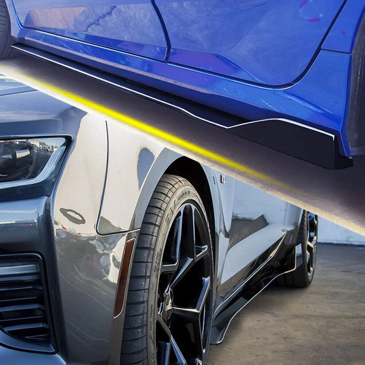 2m/2,2m Auto-Seitenschweller Universal 6-teilige Seitenschweller-Erweiterungen Winglet Splitter Lippe für BMW, Audi, VW, Honda, Benz – Detail 4