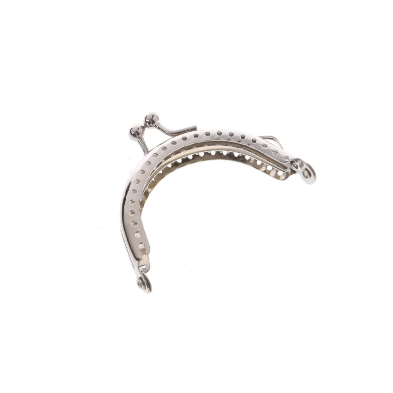 E74B 1PC Metal Frame Kiss Clasp Arch For Clutch Coin Purse Bag Silver Tone 6.5cm