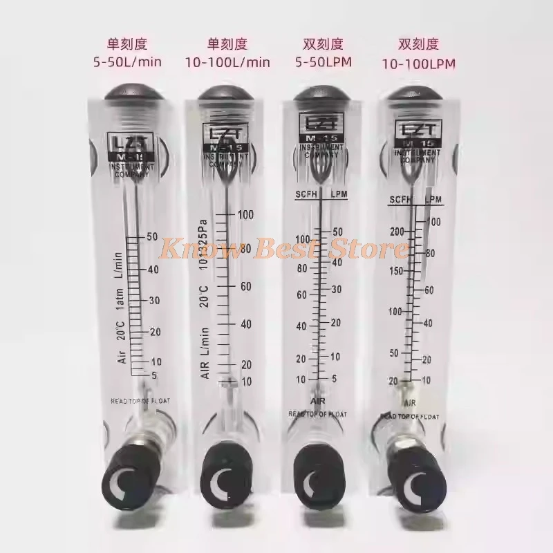 LZT-M15 PMMA расходомер воздуха/жидкости расходомер воды панельный ротаметр с регулирующим клапаном 0,5-4 л/мин 1-7 л/мин 10-100 л/ч