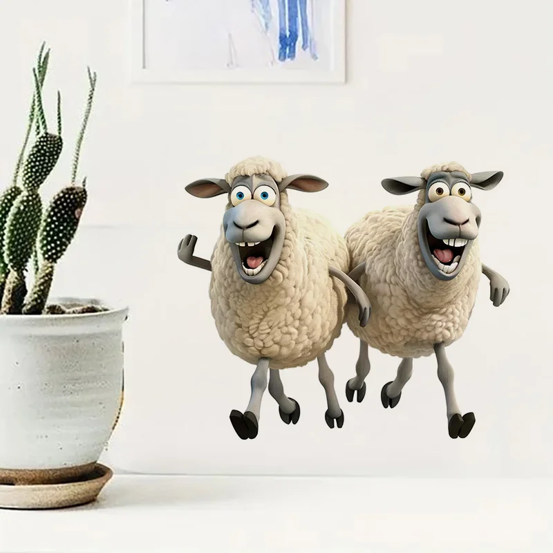 Funny Sheep Toilet Stickers Decoration for Living Room, Wall, Bedroom, and Home Decor Car Decals Self-Adhesive