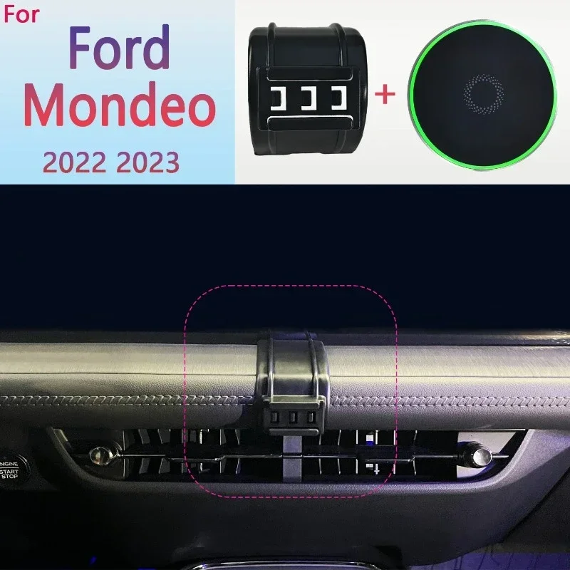Магнитный автомобильный держатель для телефона, автоматический для Ford Mondeo 2022 2023, подставка для телефона с беспроводной зарядкой, автомобильный держатель для мобильного телефона MagSafe Base