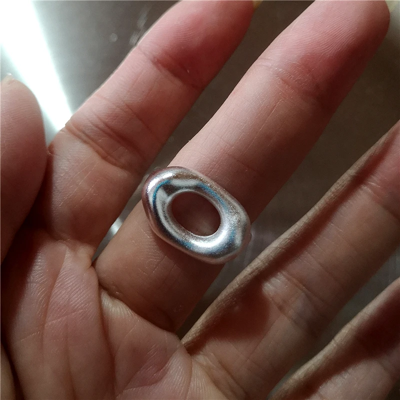 Koreanische Mode Niedlicher Herz-, Apfel-, Stern- und Geometrischer Offener Metallring für Frauen Y2K Gothic Kreativer Charm Grunge Schmuck Accessoires – Detail 4