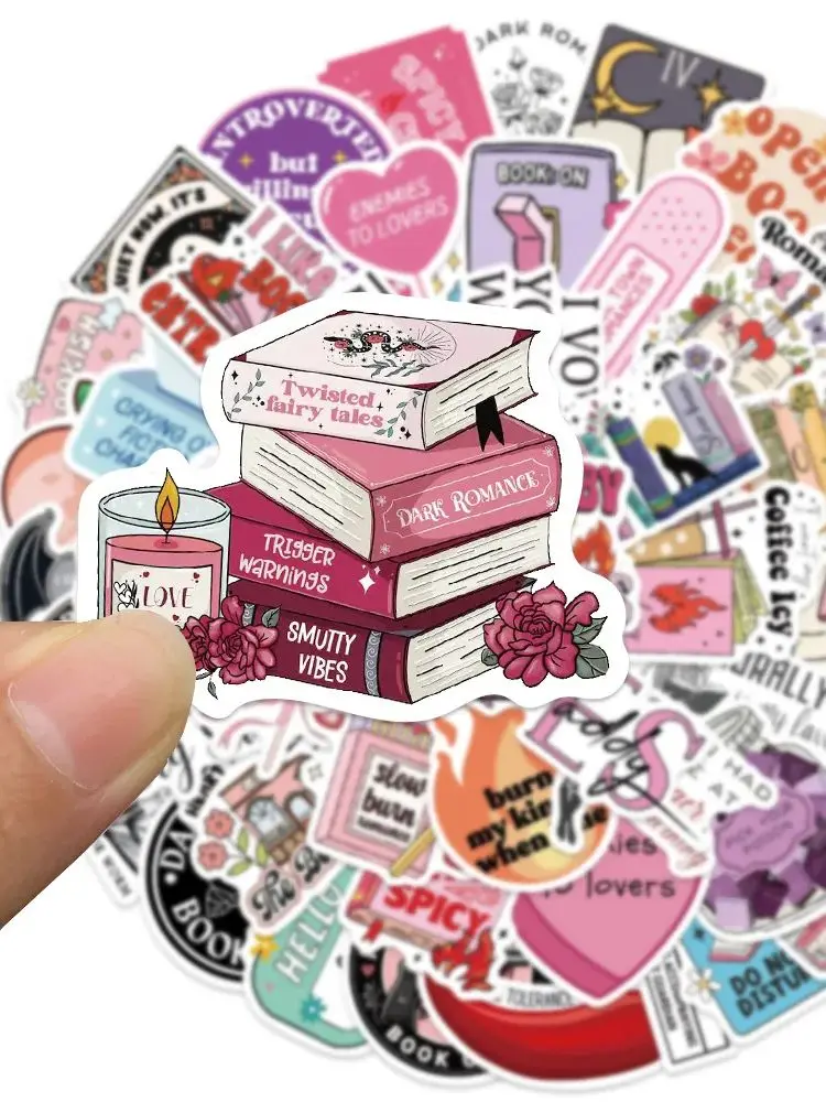 Autocollants de lecture créatifs et romantiques, 50 pièces, Style Ins, étuis de téléphone décoratifs, tasses d'eau pour ordinateur portable, autocollants de bureau, DIY bricolage