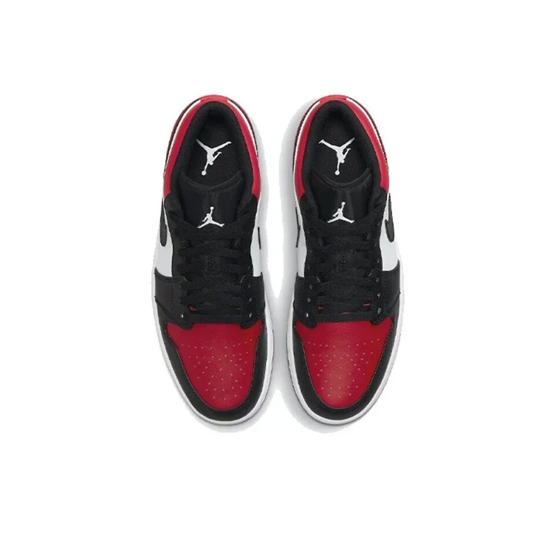 Air Jordan 1 Low "Bred Toe" Red Black White For Men's Classic Retro Basketball Street Casual Sneakers Shoes 553558-612