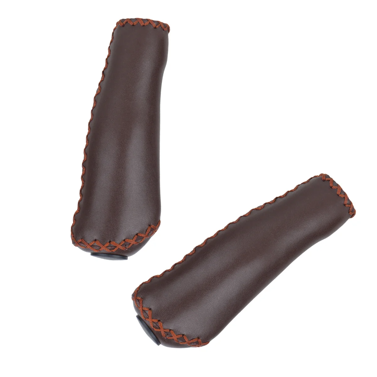 زوج واحد من مقابض المقود المريحة المصنوعة من الألياف الدقيقة غير القابلة للانزلاق غطاء مقبض الدراجة Tpr للمركبات الترفيهية والدراجات باللون البني #4