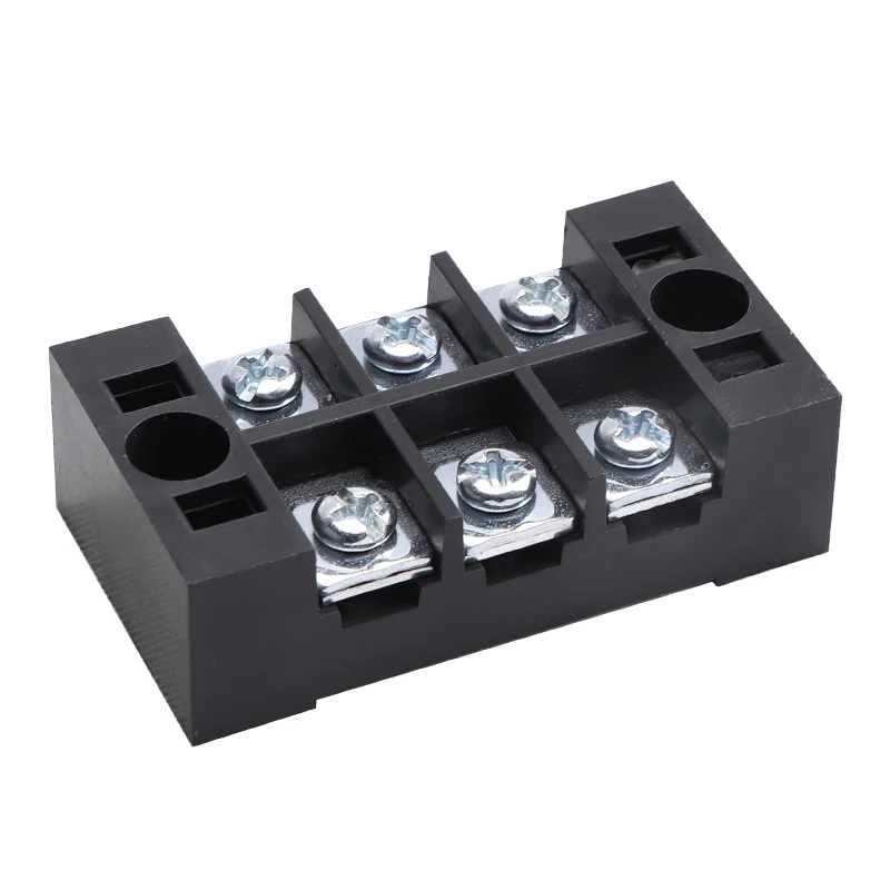 1pcs 25A 600V Dual Row Strip Electrical Screw Terminal Block Fence Screw Ribbon Wire Connector 3/4/5/6/8/10/12 Position