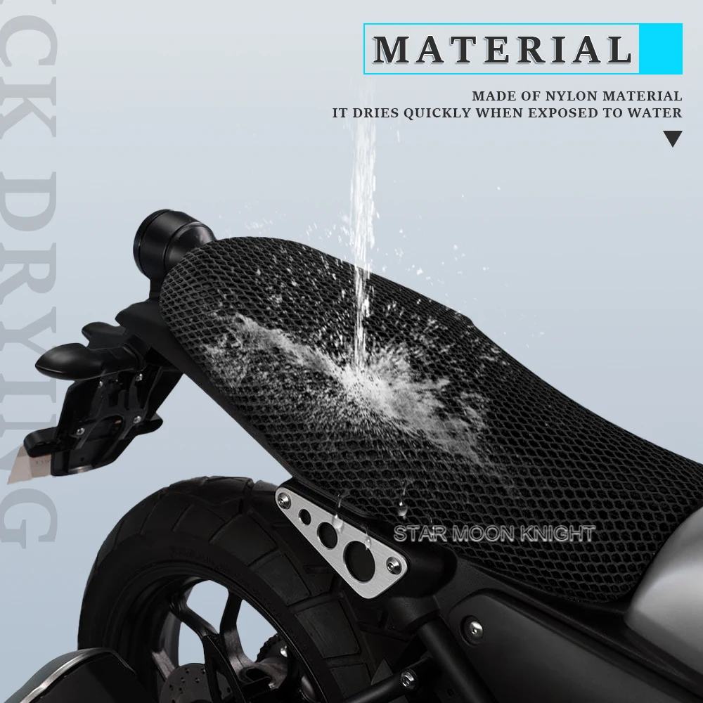 For YAMAHA XSR125 XSR 125 legacy Motorcycle Anti-Slip 3D Mesh Fabric Seat Cover Breathable Waterproof Cushion