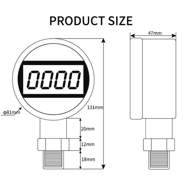 Display LCD manometro ad alta precisione G1/2 0-1000bar manometro digitale a barra manometro idraulico