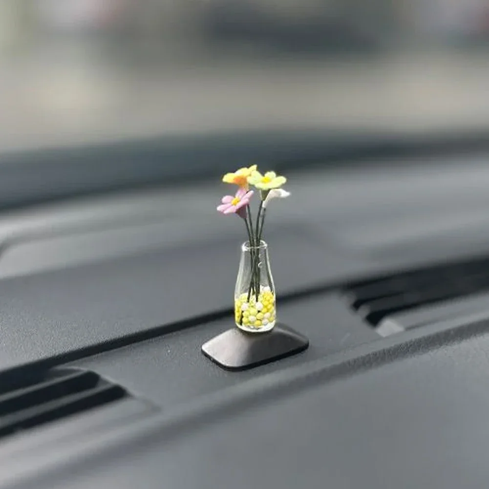 Car Interior Center Console Decoration Mini Rabbit Miniature Vase Auto Ornaments For Car Funny Decoration Accessories