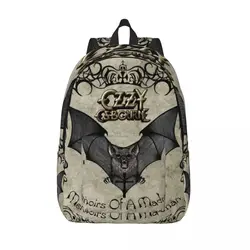 Mochila de lona personalizada para ordenador portátil, morral de viaje con banda de Metal pesado para estudiantes universitarios de Rock, Ozzy oschester Prince Of Darkness