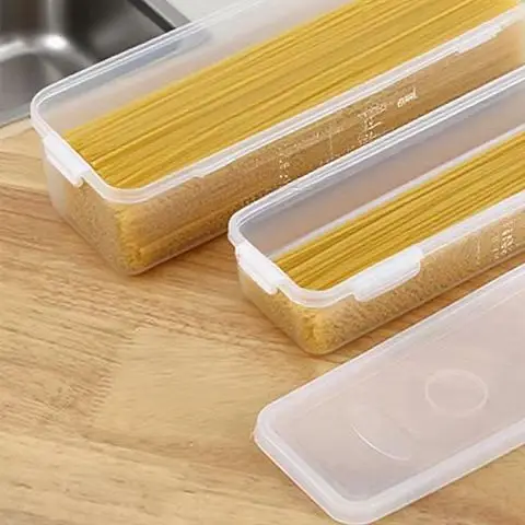 Caja fresca de plástico para fideos, caja sellada para conservación de alimentos, contenedor de frutas rectangular, almacenamiento en refrigerador, suministro de cocina, herramienta para el hogar