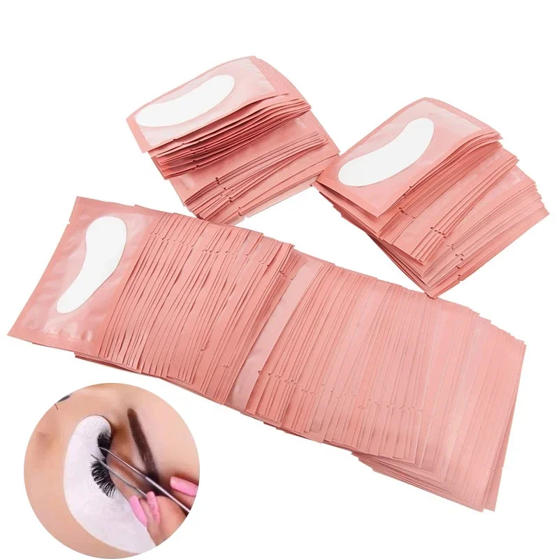 500 pairs Patches for Eyelash Extension Under Eye gel Pads Paper Pink Lint free Stickers for False Eyelashes Sticker Makeup Tool