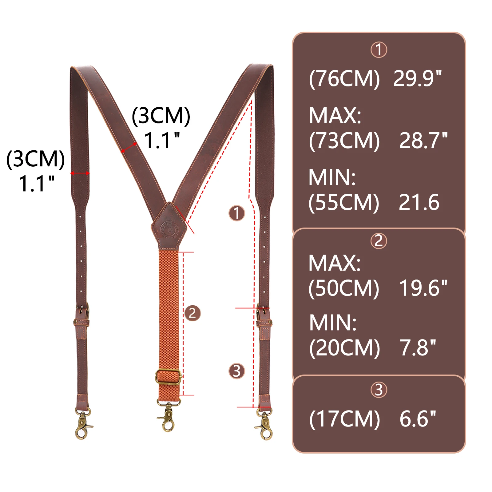 Tourbon Leather Tool Belt Clothing Suspenders Tactical Duty Belt Harness Tool belt Fully Adjustable Men