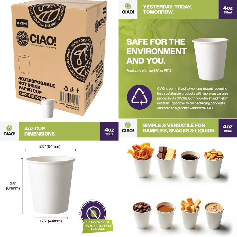 

Одноразовые белые бумажные горячие стаканчики, 4 унции, диаметр 63 мм, упаковка 2000 шт., объемная кофейная чашка