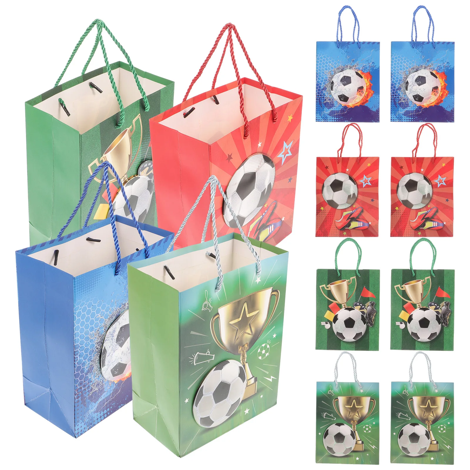 

12 Pcs Football Theme Gift 18x23x10 Soccer Party Favor Candy Bags Kids Birthday Sports Goodie Bags Treat Containers