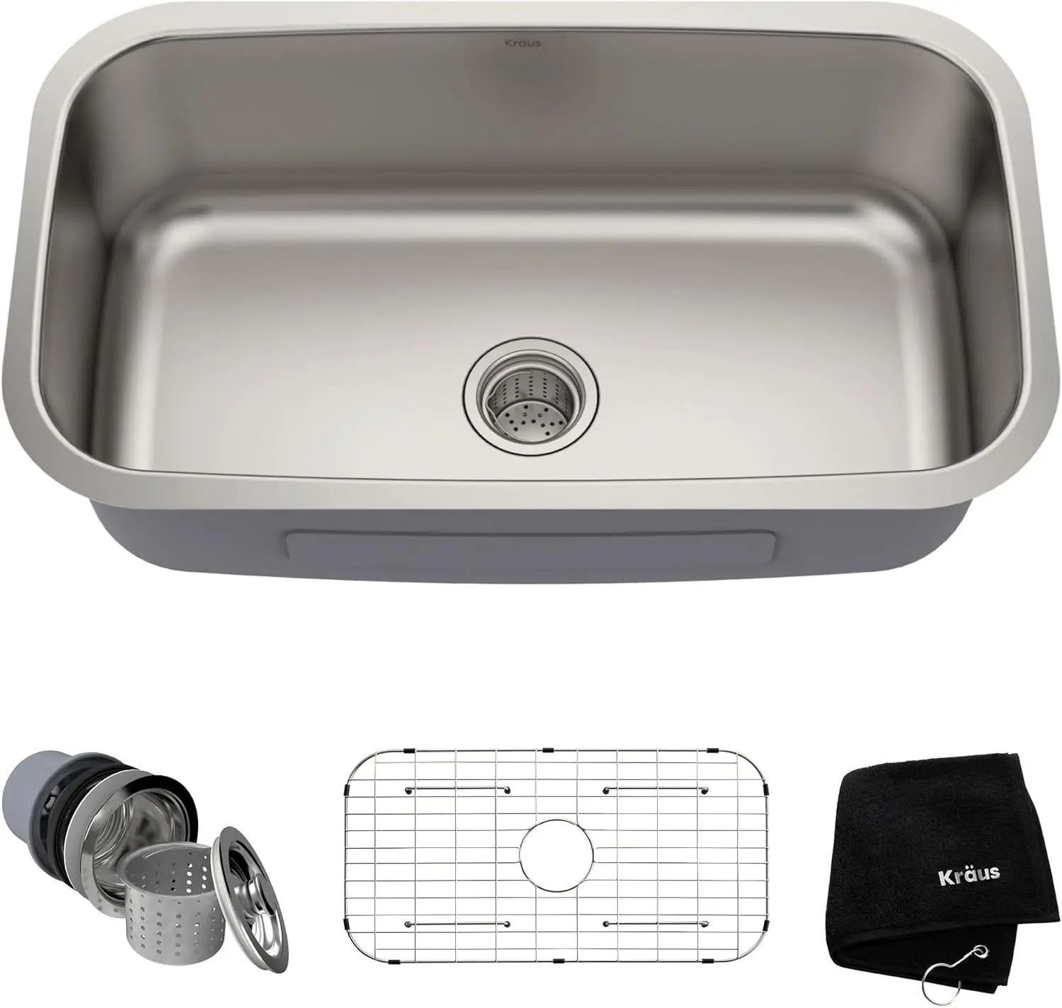 

KRAUS Premier 31 1/2-inch 16 Gauge Undermount Single Bowl Stainless Steel Kitchen Sink, KBU14