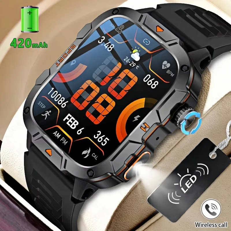 2024 New For Xiaomi Military Smart Watch Men IP68 5ATM Outdoor Sports Fitness Tracker Health Monitor 1.96