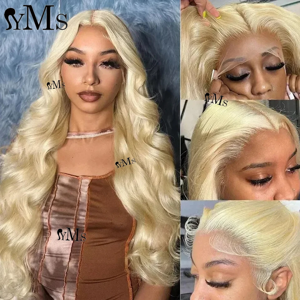 Real Raw Blonde Wave Lace Front Human Hair Wigs YMS Highest Grade 613 Blonde 13x4 Lace Front 5x5 Lace Closure Wavy Wig For Women