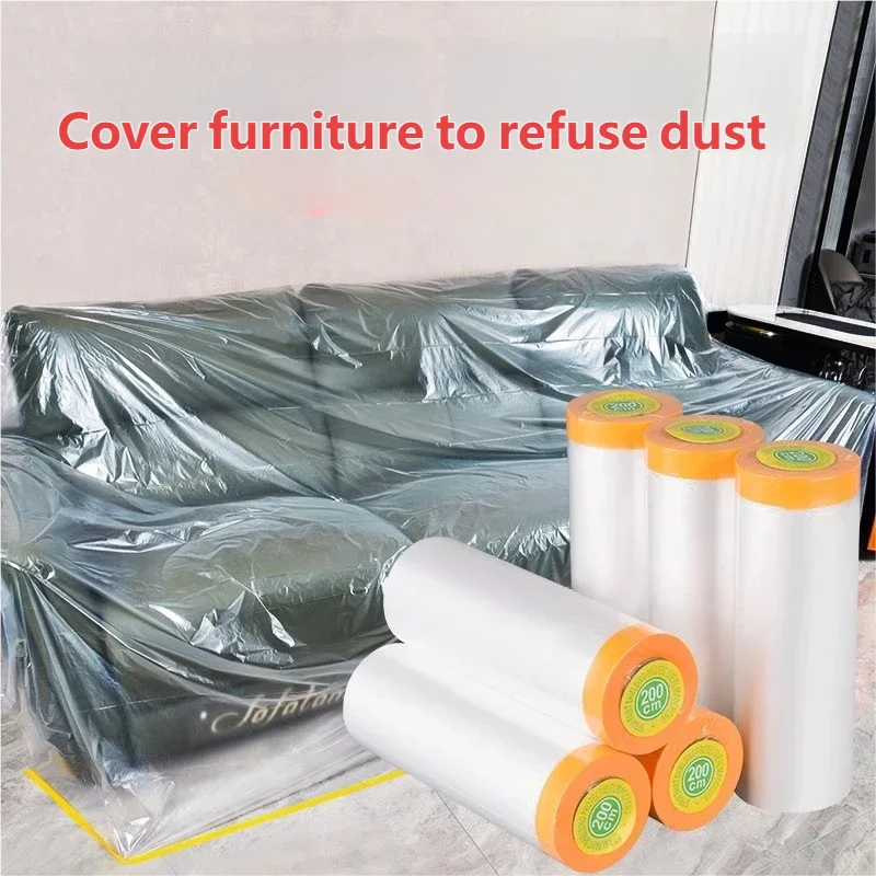Dust Proof Plastic Sheeting for Furniture & Floors -Extra Large Cover, Paint Protection Film for Renovation, Moving, Dorm