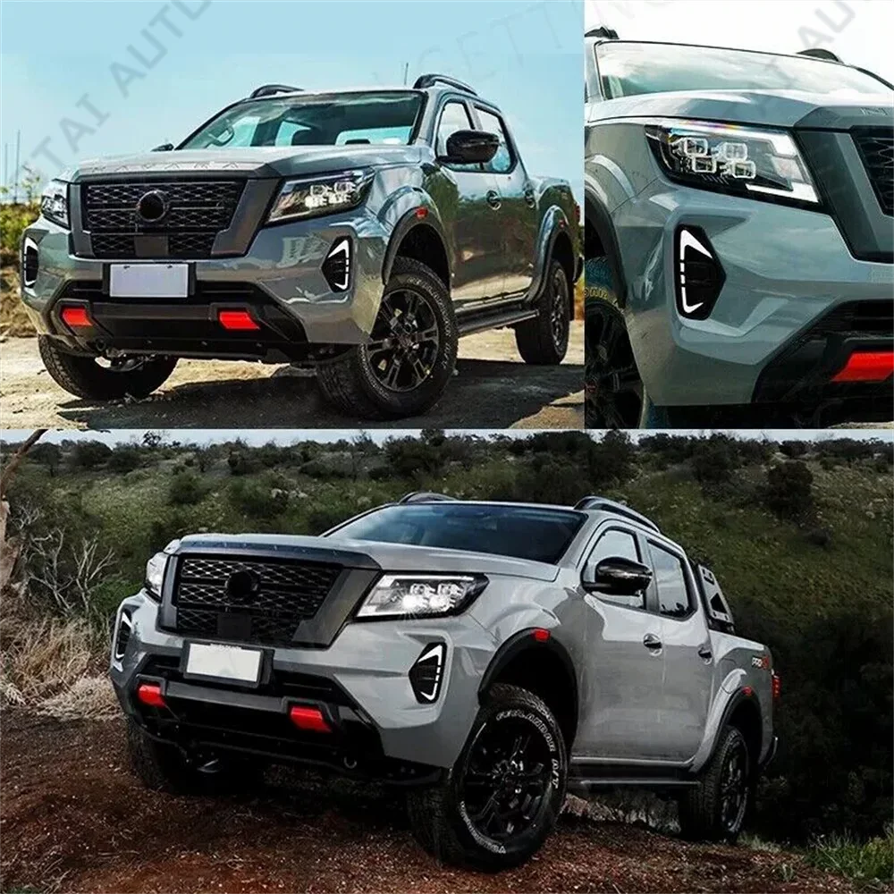 LED Daytime Running Light for Nissan Navara NP300 2020 2021-2023 Frontier Bumper Scanning DRL Streamer White Yellow Turn Signals