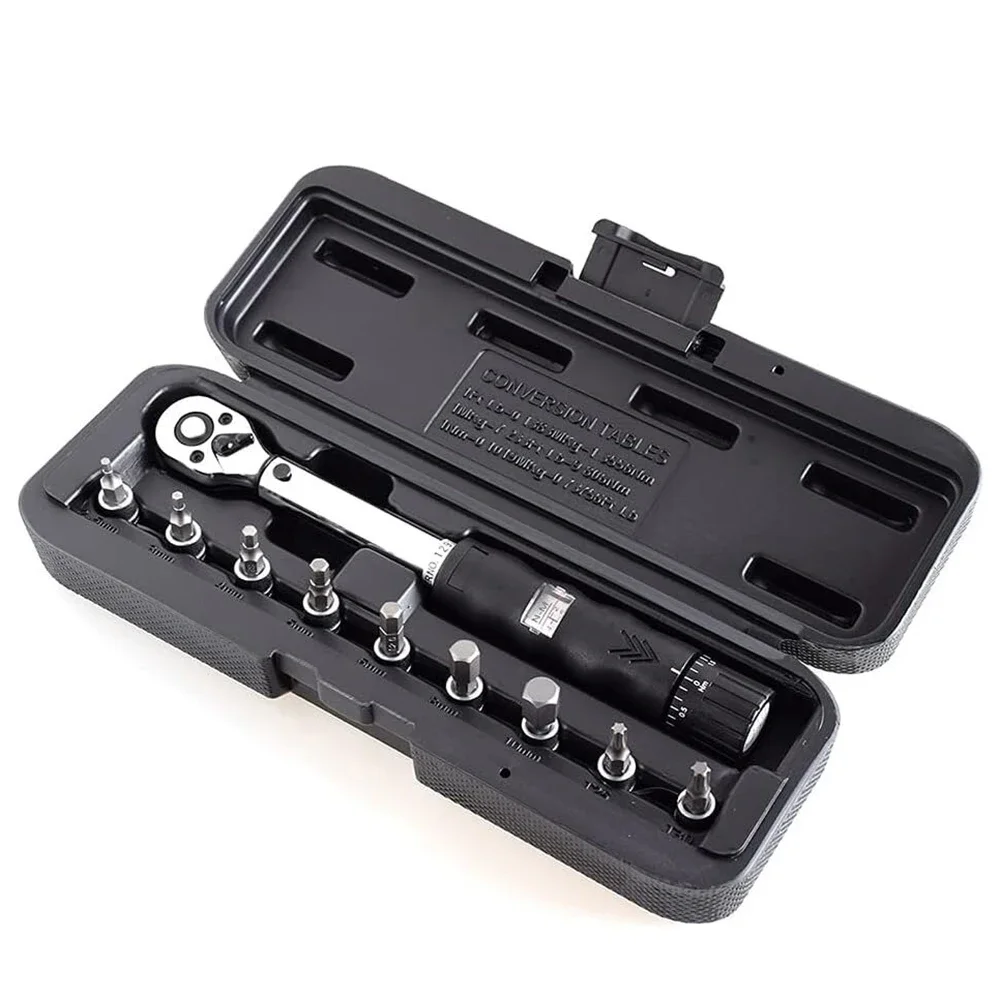 

Bike Repair Tool 1/4in DR 2-14NM 9 PCS Torque Wrench Bicycle Bike Tools Kit Set Tool Bike Repair Spanner Hand Tools