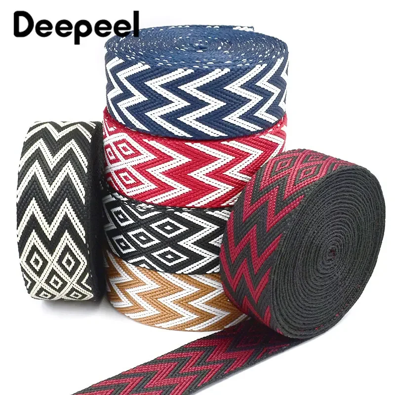 

4Meters Jacquard Webbing Tape 38/50mm Shouder Bag Strap Safety Band Canvas Backpack Pet Belt Shoes Clothes Sewing Accessories