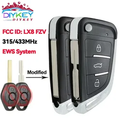 DIYKEY Modified 315/433MHz ID44 EWS System For BMW E36 E38 E39 E46 E53 E60 E61 E81 X3 X5 Z3 Z4 LX8 FZV Flip Key Remote Fob