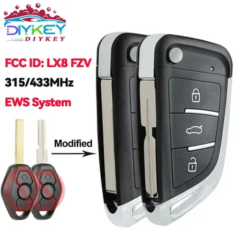 Diykey modificado 315/433mhz id44 ews sistema para bmw e36 e38 e39 e46 e53 e60 e61 e81 x3 x5 z3 z4 lx8 fzv flip chave remoto fob