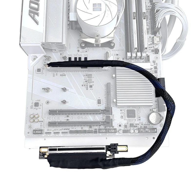 PCIe 5.0 x16 Gen5 Riser-Kabel 64Gbps, 6-lagiges PCB, versilbertes GPU-Verlängerungskabel für Grafikkarten – Detail 5