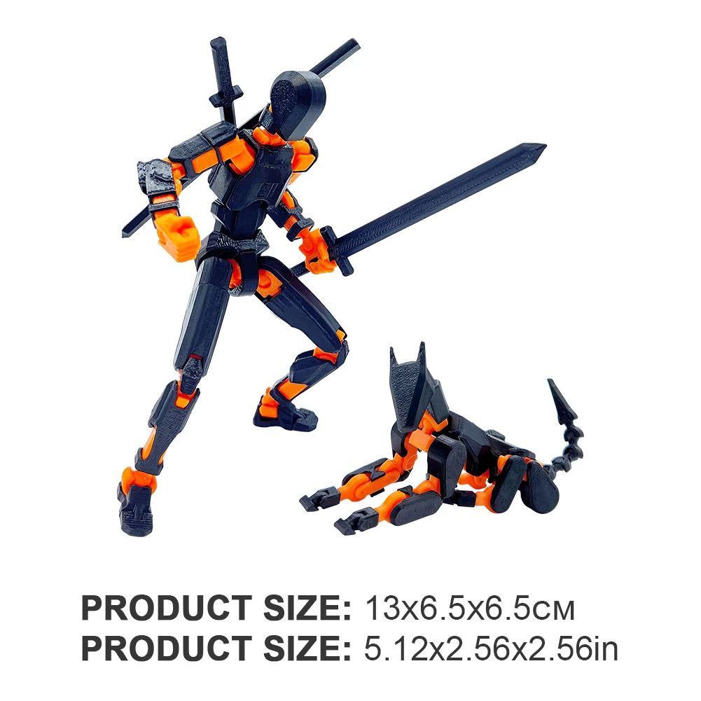13 3D Printed Action Figure with Multiple Accessories Action Figures Toys Assembly Completed Action Figure Dummy Desk Decoration