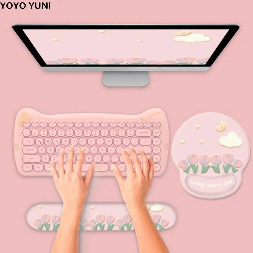 

Non-Slip Tulip Mouse Pad Rubber Base Hand Support Wrist Rest Mouse Pad Ergonomic Thickened Mouse Wrist Rest Student