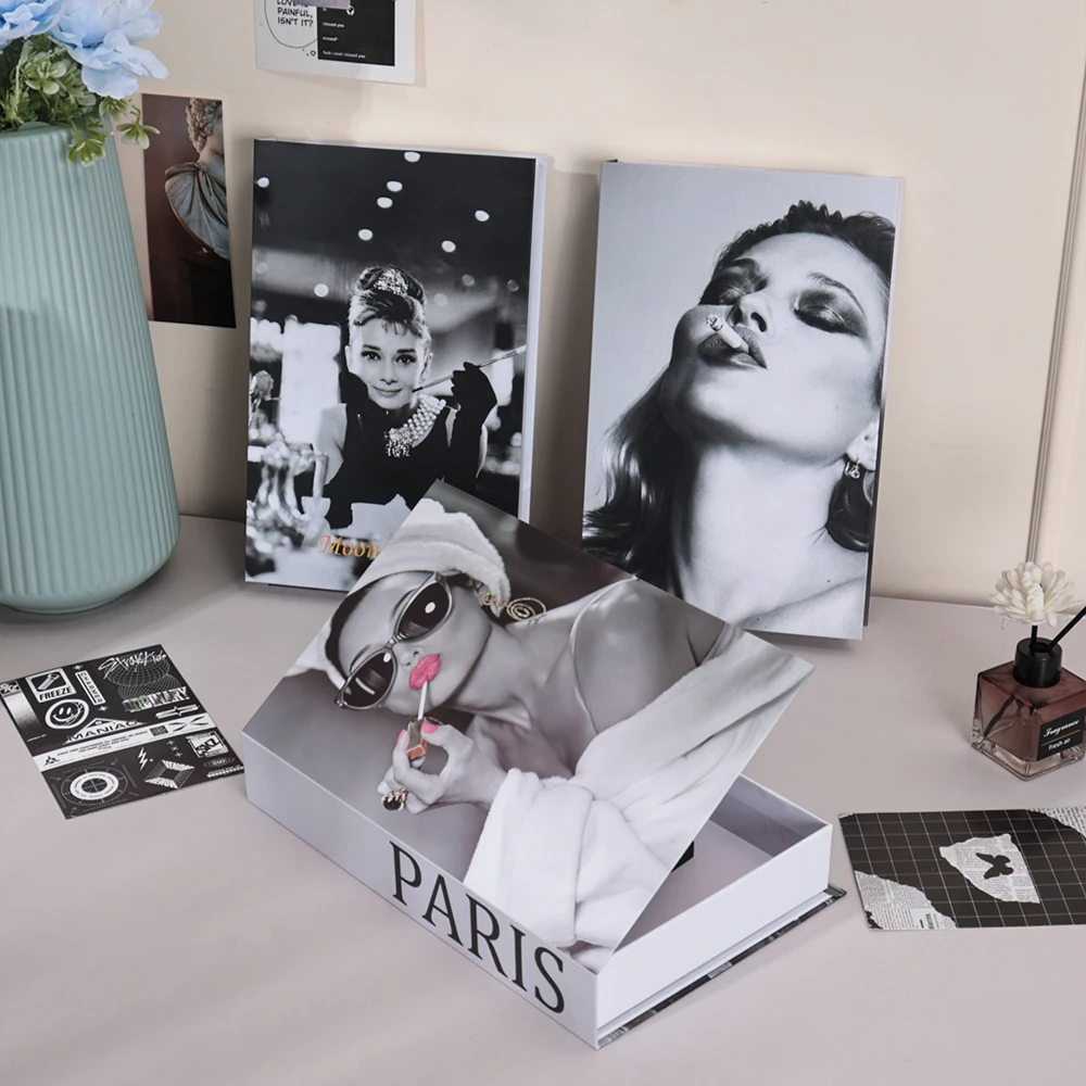 Simple Artistic Simulated Book Boxs Fashion Handmade Fake Books Nordic Style Book Model Coffee Table Home Decoration Accessories