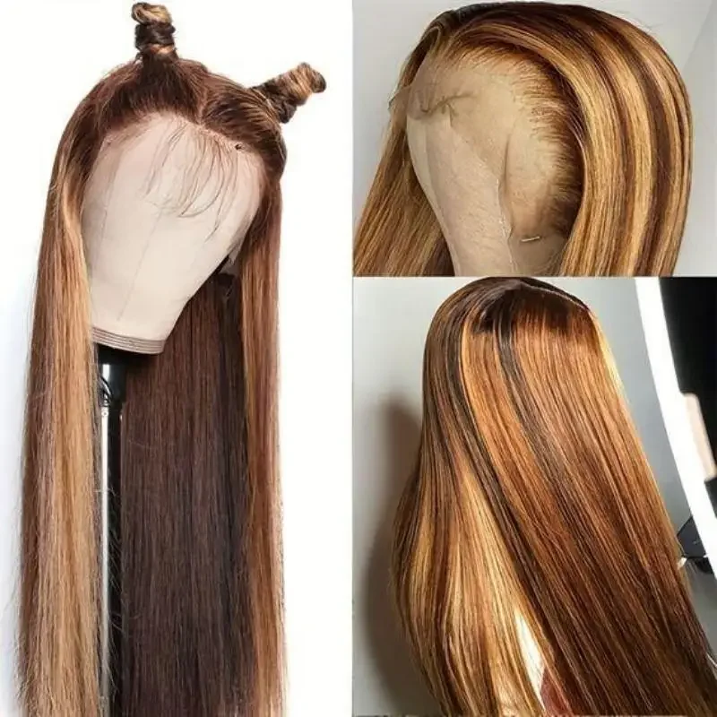 Ombre Highlight Blond5x5 Silk Base Silky Straight Glueless Jewish Human Hair Wig With Baby Hair HD Lace European Hair Preplucked